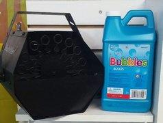 Bubble machine with square bottle of bubbles Bubble machine with square bottle of bubbles