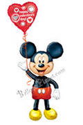 Valentine's Day Mickey Airwalker Balloon Bouquet (2 Balloons) Valentine's Day Mickey Airwalker Balloon Bouquet (2 Balloons)